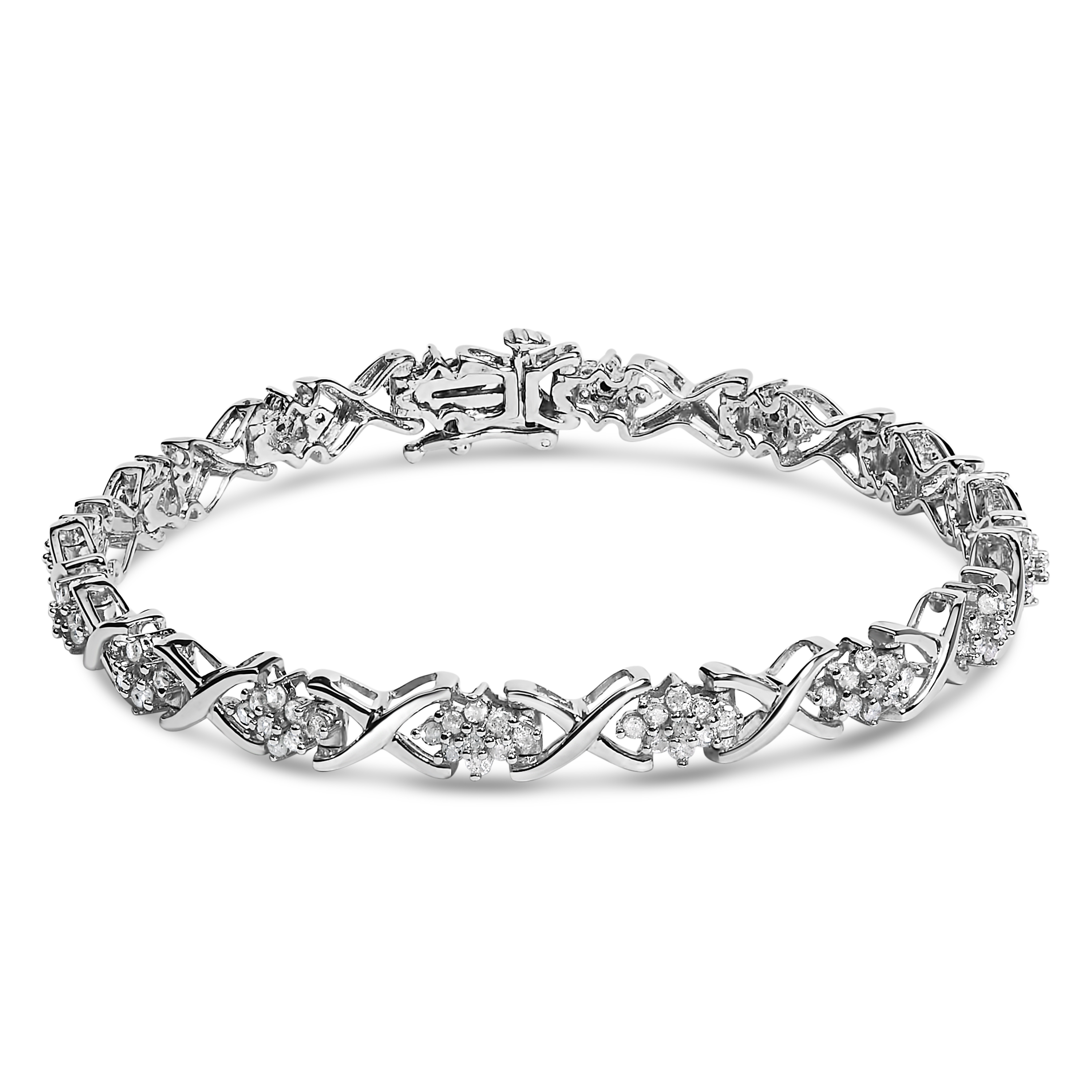 .925 Sterling Silver 1-1/2 Cttw Diamond